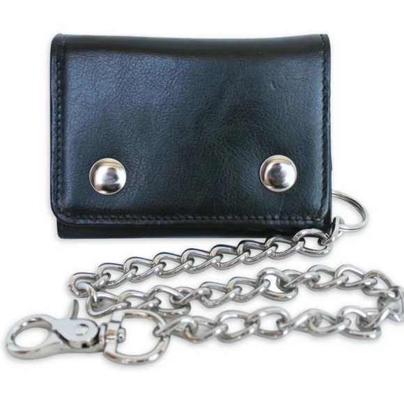 No Boundaries Other - No Boundaries Men's 2-Snap Chain Wallet – Black – RFID – New